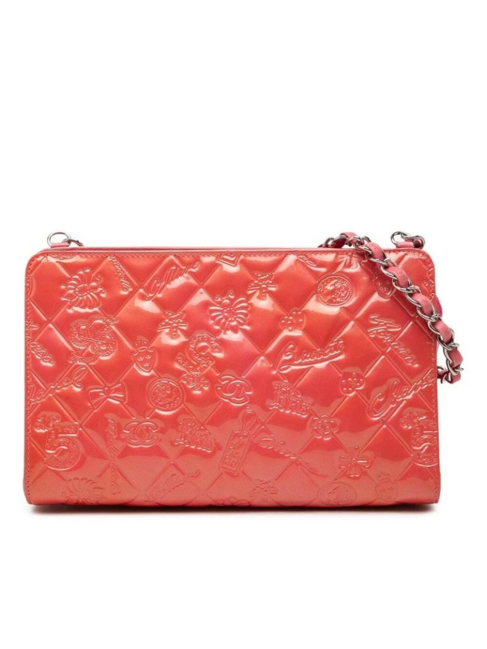 Chanel Icon Chain Bag Handbag Pink Patent Leather
